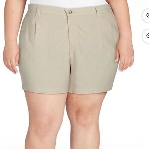 Time and Tru Women’s Linen Blend Shorts, 5” Inseam